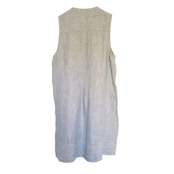 Faherty Isha Dress Linen Blue Mini Stripe Size S NEW - Picture 6 of 16